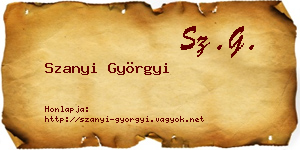Szanyi Györgyi névjegykártya